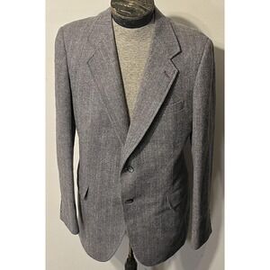 Vintage Kuppenheimer Blazer Mens 38 Gray Wool Herringbone‎ Tweed Sport Coat USA